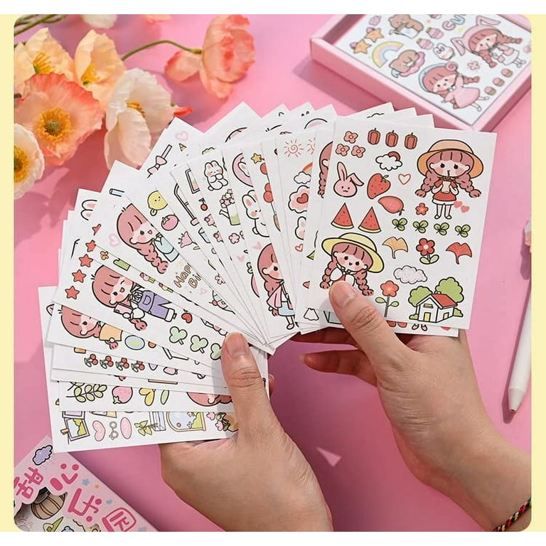 Small And Cute Journal 50 Sheets And 4 Sections Sticker Book Fresh And  Lovely Diy Material Sticker Stationery Stickers Scrapbook - AliExpress