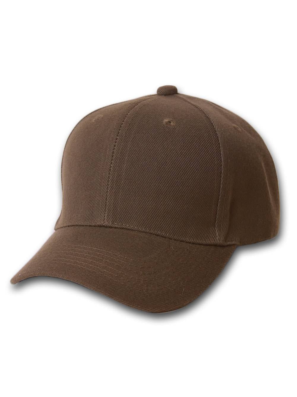 Fitted Hats - Plain Fitted Curve Bill Hat, Brown 7 1/8 - Walmart.com