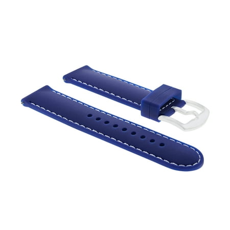 20MM RUBBER DIVER BAND STRAP FOR 36MM ROLEX DATEJUST SUBMARINER BLUE WHITE ST