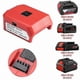 thumbnail image 2 of USB Charger Battery Adapter 18V Power With LED For Milwaukee 49-24-2371 M18, 2 of 5