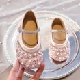 thumbnail image 4 of Staki Sparkle Shoes Girls Sandals Glitter Wedding Party Princess Dress Shoes Flower Girl Low Heel Mary Jane Pumps for Kids Pink,8 Toddler, 4 of 9