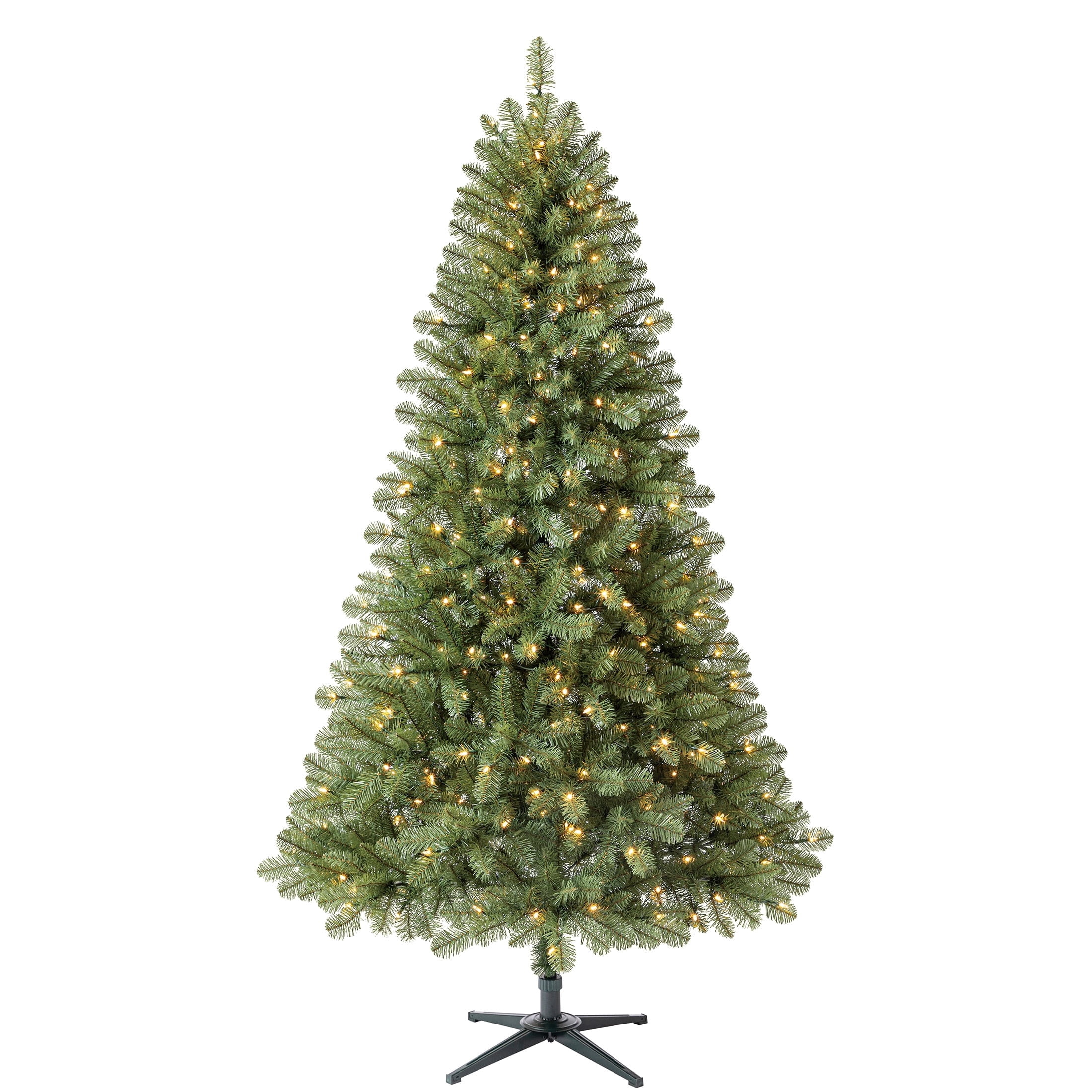 7' Pre-Lit Duncan Pine Green Artificial Christmas Tree with Color-Changing LED Lights, Quick Set, and Stand, by Holiday Time