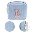 thumbnail image 4 of Unique Bargains 1 Pc Letter l Pattern Makeup Bag for Travel Blue Corduroy, 4 of 6