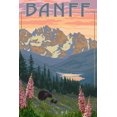 thumbnail image 4 of Banff, Alberta, Canada, Bear and Spring Flowers (with border) (1000 Piece Puzzle, Size 19x27, Challenging Jigsaw Puzzle for Adults and Family, Made in USA), 4 of 4