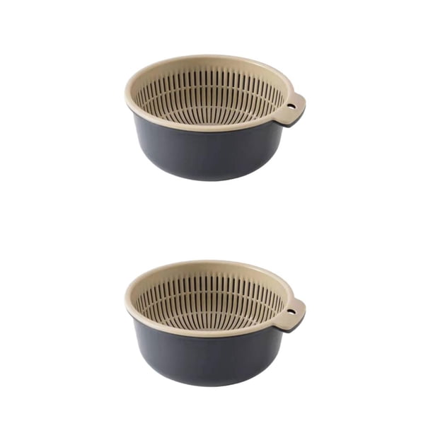 Colador Yuarrent Plástico Taomi Basket Utensilios de cocina multifuncionales Gris azulado pequeño 2Conjunto