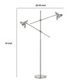 thumbnail image 5 of Benjara BM224902 Lampadaire Tubulaire en Métal avec 2 Bras Réglables&44; Argent, 5 of 5