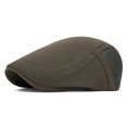 thumbnail image 4 of Comfortable Men's Cotton Newsboy Cap Flat Hat Classic Herringbone Pattern Adjustable Fit for Golf Cabbie Driving Daily Wear (AG), 4 of 4