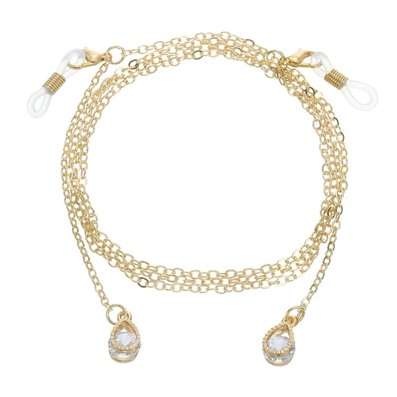 Uxcell Beaded Glasses Chain, Water Drop Eyeglass Chain Eyewear Retainer Eyeglasses Strap Holder Around Neck Sunglasses Chains for Women Girls, Gold