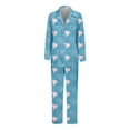 thumbnail image 5 of Pajamas for Women Set Soft Valentines Long Sleeve Lapel Shirts Pants Sleep Nightwear, 5 of 5
