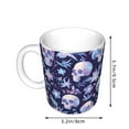thumbnail image 2 of Yiaed Skull flower white blue Print Ceramics Coffee,Large Handle Design,Extra Large Tea and Coffee Cup for Office and Home Mugs, 2 of 6