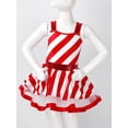 thumbnail image 2 of Alvivi Kids Girls Christmas Dress Dance Leotard Shiny Sequins Striped Tutu Skirt Dancewear 2T-16 Red 14, 2 of 7