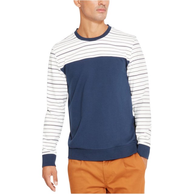 Kenneth Cole - Camiseta con adornos de rayas con bloques de colores para hombre, color blanco, extragrande