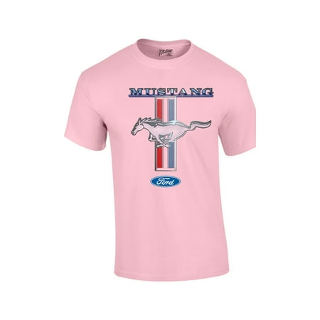 Ford Mustang T-Shirt Ford Mustang Pony & Stripes-lightpink-small