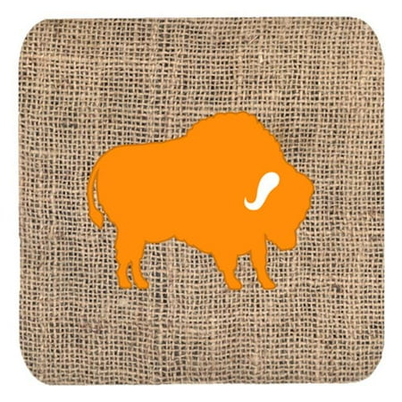 

Buffalo Burlap And Orange Foam Coasters - Set 4 3.5 x 3.5 In.