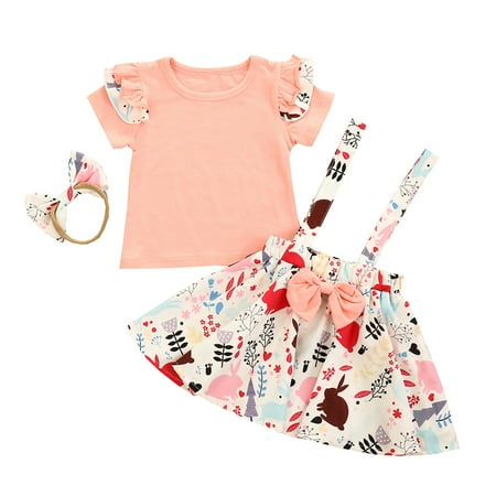 

One opening Girl’s Skirt Three Piece Suit Fresh Solid Color Short Slee
