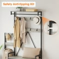 thumbnail image 6 of 5 in 1 Hall Tree,Entryway Bench with Remove Coat Hooks&Open Storage Rack,Industrial Coat Tree with Metal Frame for Hallway or Living Room, 6 of 8