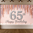 thumbnail image 5 of Elegant Design Birthday Banner Decorative Pattern 65th Celebration for Milestone Event Party Decoration Indoor Use, 5 of 9
