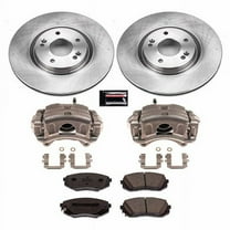 PowerStop Front Stock Replacement Brake Pad and Rotor Kit with Calipers Fits: HYUNDAI KIA Select Models KCOE7509