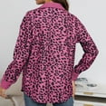thumbnail image 4 of Azrian Clearance Tops Plus Size Women's New Leopard Print Button Long Sleeve Jacket Shirt Coat, 4 of 5