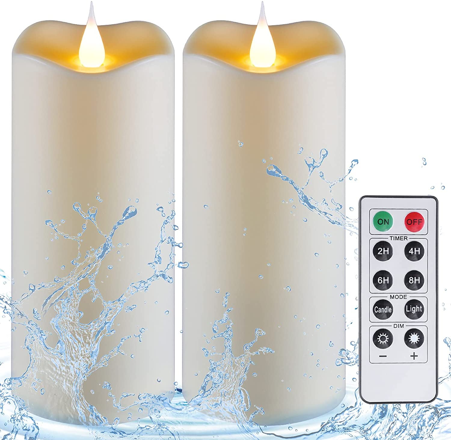 3D Moving Flame Effect Flameless Led Candles With Timer/Remote Controller