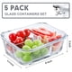 thumbnail image 2 of Juego de 5 Contenedores de Vidrio VERONES para Preparación de Comidas, 36 oz con 3 Compartimentos, 2 of 7