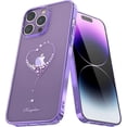 thumbnail image 1 of Bling Love Heart Case Compatible With Iphone 14 Pro Max/14 Pro, Plating Clear Hard Pc Protective Cover, 1 of 5