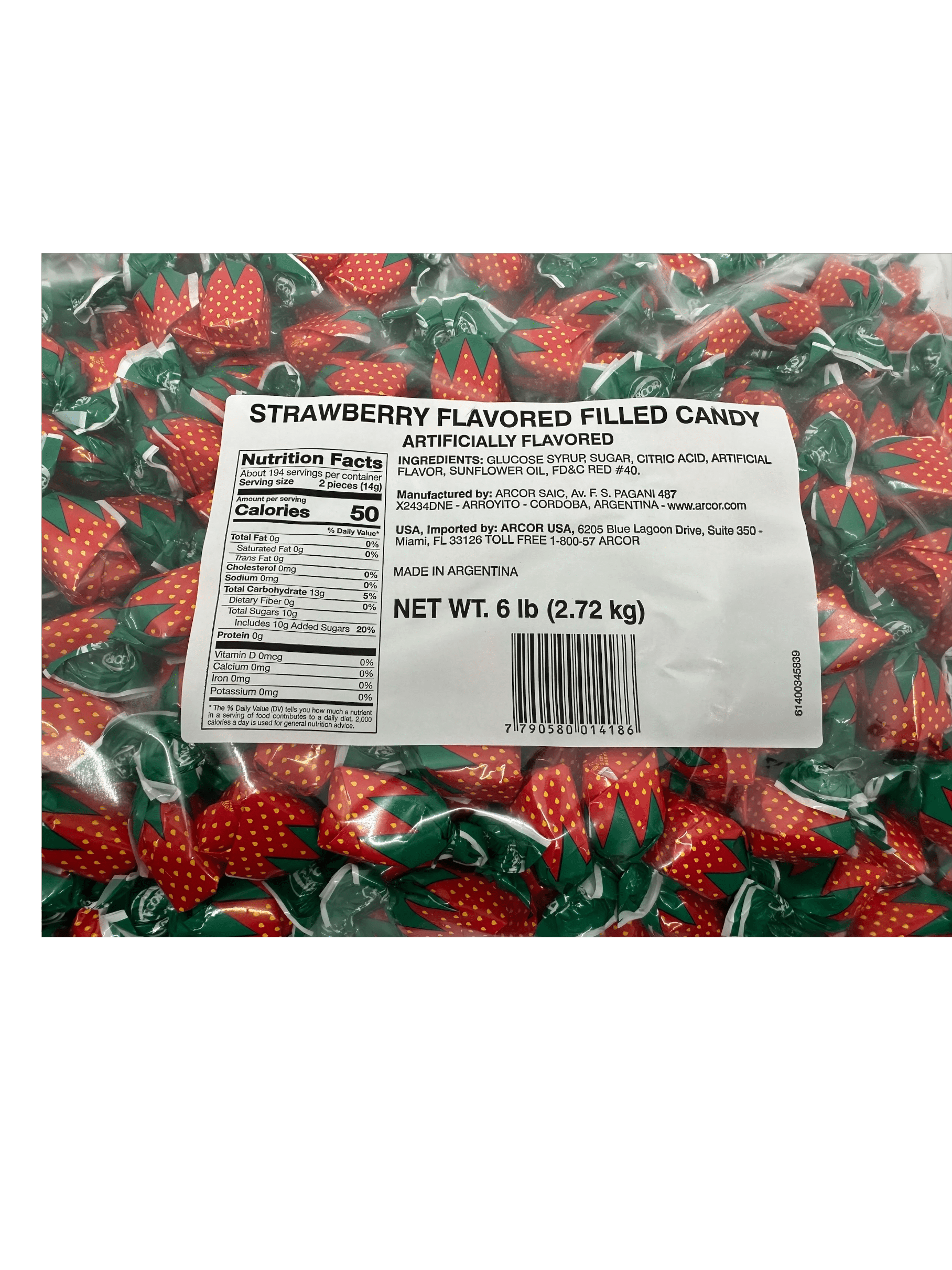Arcor Strawberry Hard Candy 6lb Bulk Bag
