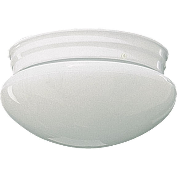 3015-6-6 Quorum Lighting 1 Light Mushroom Flush Mount in style - 6.75 inches wide by 4.25 inches high-White Finish
