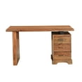 thumbnail image 3 of Taran Designs Darcy 3-drawer Live Edge Solid Wood Writing Desk in Brown, 3 of 12