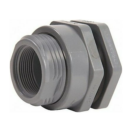 Bulkhead Fitting, 1-1/2", CPVC/EPDM, Socket x FPT