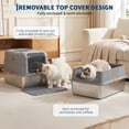 thumbnail image 4 of Fully Enclosed Dog Proof Litter Box with Lid Large Stainless Steel Cat Box | Metal Litter Box Dog Proof with scoop Grey Cat Litter Box, 4 of 8