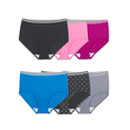 thumbnail image 1 of Fruit Of The Loom Womens Fit for Me Heather Briefs 6 Pack, 13, Assorted, 1 of 1