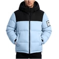 thumbnail image 3 of Zynoxe Mens Windbreaker Jackets Lightweight Waterproof Jackets for Men Relaxed Long Sleeve Zip Up Hooded Jacket Stylish Color Block Cotton Coat with Side Pockets, 3 of 8
