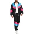 thumbnail image 6 of BELTNOV Men's 2 Piece Sets 80s 90s Tracksuit Long Sleeve Jacket with Elastic Waist Pants Set for Daily Wear Black, 6 of 6