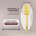 thumbnail image 2 of PANA Flat Top Large Barrel 3/32" Shank Size - (Gold, 3X Coarse Grit) - Fast remove Acrylic or Hard Gel Nail Drill Bit for Manicure Pedicure Salon Professional or Beginner, 2 of 7