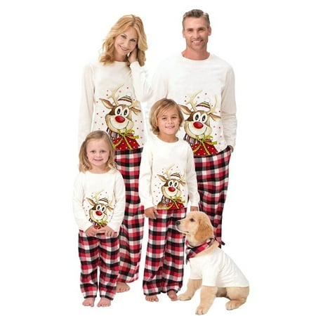 

Christmas Family Pajamas Matching Christmas Pjs Xmas Sleepwear Long Sleeve Pajama Holiday Jammies for Adult Kids Baby