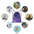 thumbnail image 6 of Zufioo Purple Bubble Abstract Art Sports Cinch Sack Gym String Bags Machine Washable Heavy Duty String Backpack for Men Women-Small, 6 of 6