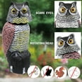 thumbnail image 4 of Hedoc 2 Pack Fake Owl Decoys to Scare Birds Away(15 inch), Rotating Head Sculptures, Nature Enemy Scarecrow Plastic Statues, Pest Repellent,Pigeon Deterrent Outdoor Yard, Garden Protectors, 4 of 9