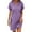 Purple, variant on Midi Dresses For Women A-Line V-Neck Rolled Short Sleeve Solid Color Mini Shoert Dresses for Women Trendy Dark Gray XL
