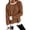 12# Brown, variant on Crewneck Sweater Women Leopard Print Scalloped Top Soft Long Sleeve Drop Shoulder Winter Fall Clothes