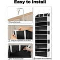thumbnail image 3 of Over The Door Organizer with 5 Pockets 10 Mesh Side Pockets, 44 lbs Weight Capacity Door Organizer Hanging Shoe Rack for Closet, Black, 3 of 6