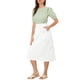 thumbnail image 2 of Falda de algodón para mujer INSPIRE CHIC con cintura elástica, falda midi tipo campesina A-Line con bolsillos 3XL blanca, 2 of 7
