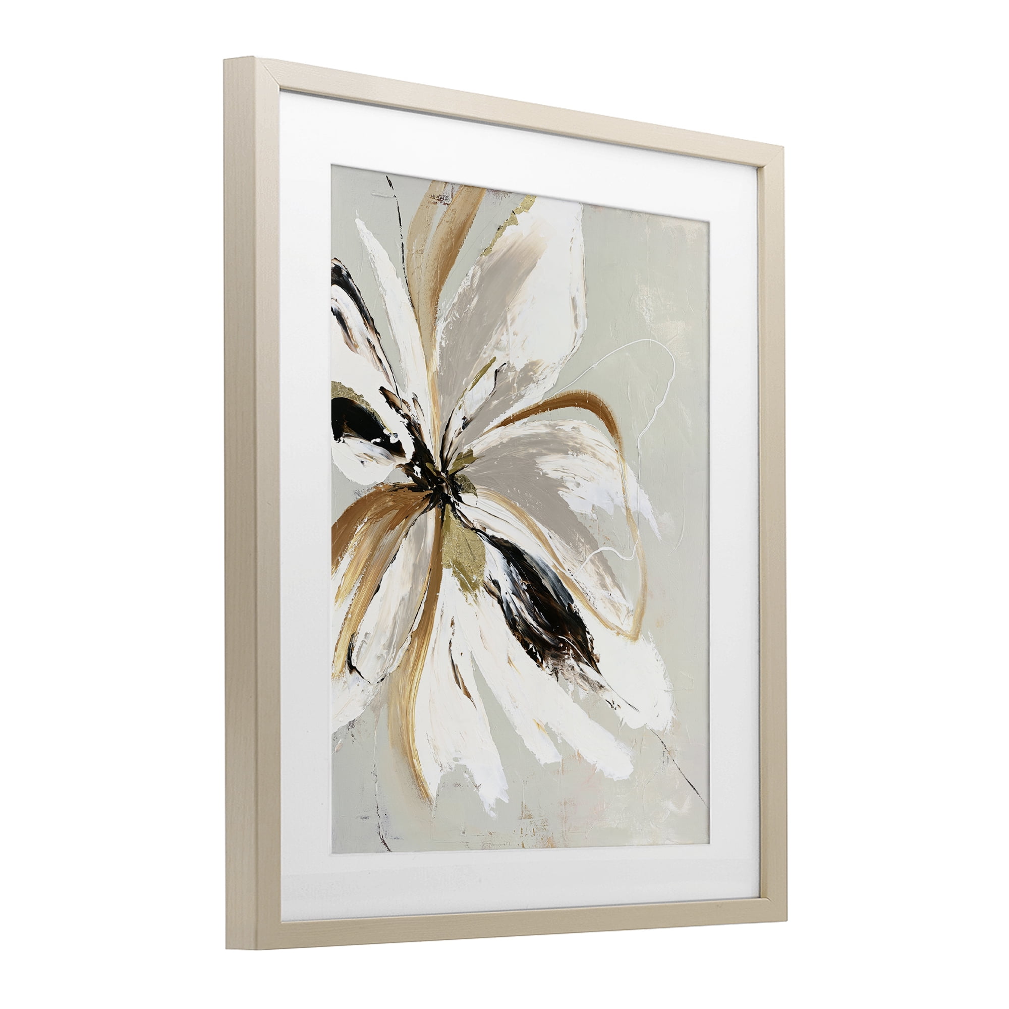 Expressive Cornelia Flower Birch Framed Print Under Glass, design by Design Fabrikken