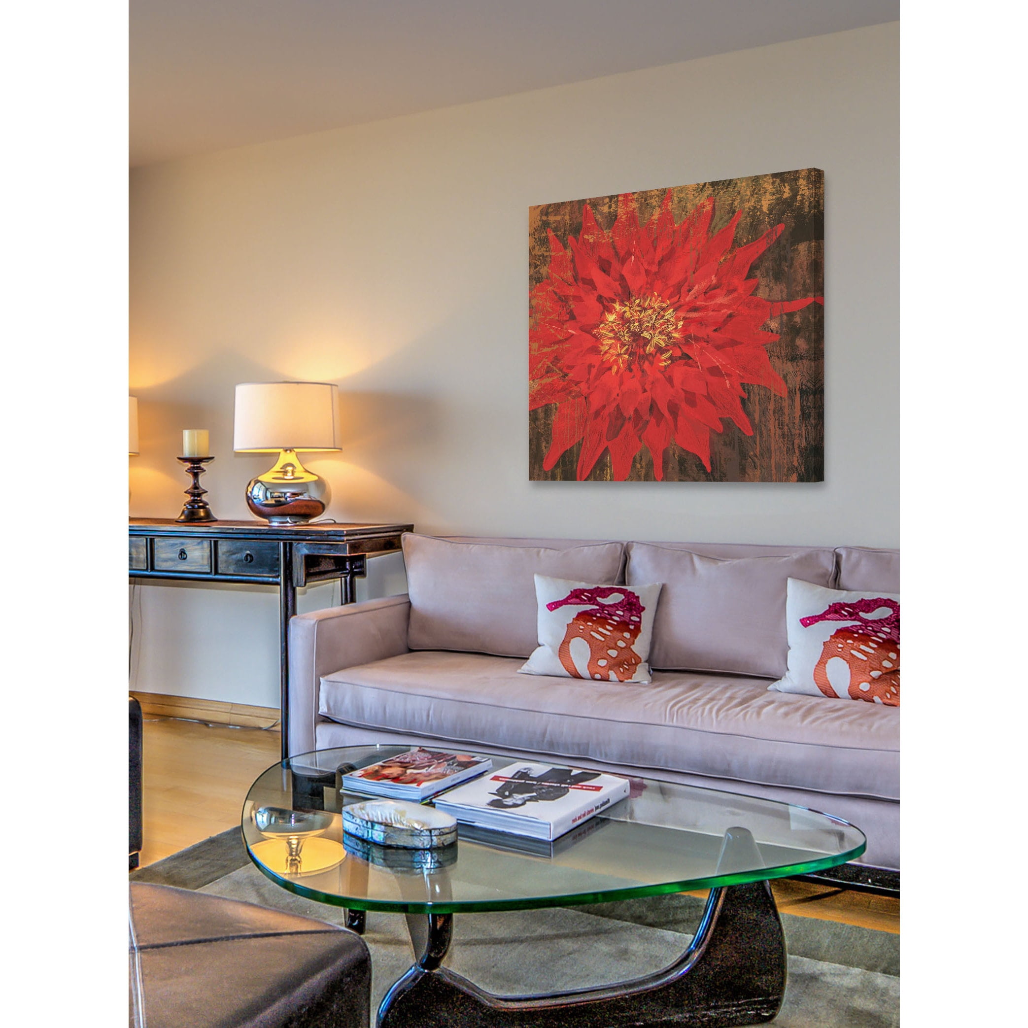 Marmont Hill "Floral Frenzy Red IV" Painting Print on Canvas