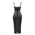 thumbnail image 4 of Gibobby Camisón de satén para mujer Día de San Valentín OS6618 europea y americana moda mujer club nocturno Sexy malla transparente vestido con tirantes cal(Negro,M), 4 of 5