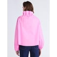 thumbnail image 4 of Free Assembly Women's and Women's Plus Size Ruffle Neck Cotton Top with Long Sleeves, XS-4X, 4 of 6
