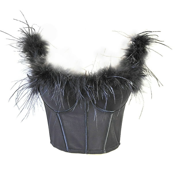 Sujetador moldeador de cintura para mujer con diseño de espiga de plumas y banda para el pecho y la cintura.
