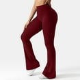 thumbnail image 7 of ABATAB Womens Workout Flare Leggings with Pockets Scrunch High Waisted Pants Gym Yoga No Front Seam Bell Bottom Leggings, 7 of 7