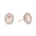 thumbnail image 4 of Lafonn Classic Sterling Silver Rose Gold Plated Morganite Earrings (2.9 CTTW), 4 of 5