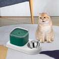 thumbnail image 6 of Cat Water Dispenser and Food Bowl Set Pet Food Bowl Detachable 3L Capacity Automatic Cat Drinker Bowl for Dogs Small Animals , Green, 6 of 9